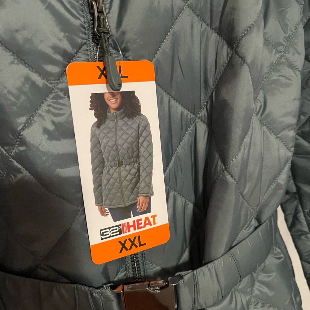 32 Degrees blue/green  Quilted Puffer Jacket - Picture 3 of 16